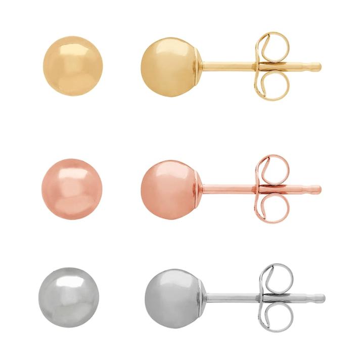 Everlasting Gold 14k Tri-tone 3-pair Earring Set, Women's, Multicolor