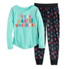 Girls 4-14 So® Holiday Handkerchief Hem Tunic & Thermal Fleece Leggings Set, Size: M(10), Turquoise/blue (turq/aqua)