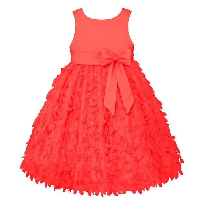Girls 4-6x American Princess Satin Petal Dress, Girl's, Size: 4, Med Pink