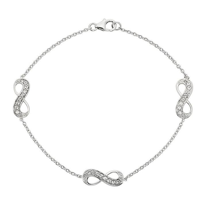 Diamond Splendor Sterling Silver Crystal And Diamond Accent Infinity Bracelet, Women's, Size: 7.50, White