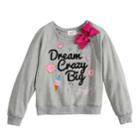 Girls 7-16 Jojo Siwa Dream Crazy Big Sweatshirt, Size: Small, Light Grey