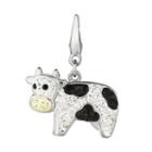Sterling Silver Crystal Cow Charm, Girl's, Multicolor