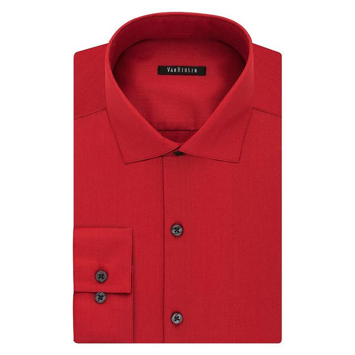 Big & Tall Van Heusen Regular-fit Solid Lux Sateen No-iron Spread-collar Dress Shirt, Men's, Size: 18.5 37-38, Red