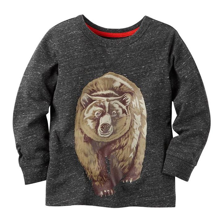 Boys 4-8 Carter's Animal Graphic Long Sleeve Tee, Size: 6, Light Grey