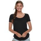Juniors' Mudd&reg; Roadtrip Scoopneck Tee, Teens, Size: Small, Black