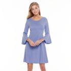 Women's Apt. 9&reg; Bell Sleeve Fit & Flare Dress, Size: Medium, Blue (navy)
