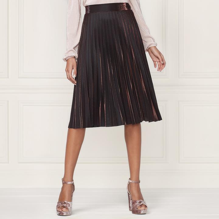 Lc Lauren Conrad Runway Collection Pleated Metallic Skirt - Women's, Size: Xl, Other Clrs