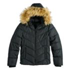 Girls 4-16 So&reg; Faux Fur Heavyweight Puffer Jacket, Size: 16, Oxford