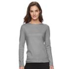 Women's Croft & Barrow&reg; Classic Crewneck Tee, Size: Medium, Med Grey