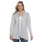 Plus Size Croft & Barrow&reg; Space-dye Open-front Cardigan, Women's, Size: 2xl, Blue Other