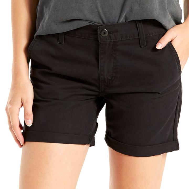 Women's Levi's Classic Chino Boyfriend Shorts, Size: 16/33, Black
