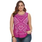 Plus Size Sonoma Goods For Life&trade; Embroidered Eyelet Tank, Women's, Size: 2xl, Dark Pink