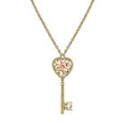 1928 Porcelain Rose Key Necklace, Women's, Size: 16, Pink