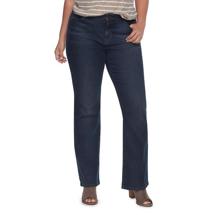 Plus Size Sonoma Goods For Life&trade; Curvy Fit Bootcut Jeans, Women's, Size: 18w Short, Dark Blue