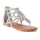 So&reg; Festive Girls' Gladiator Sandals, Size: 1, Light Grey
