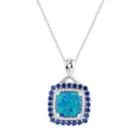 Sterling Silver Gemstone Halo Pendant Necklace, Women's, Size: 18, Multicolor