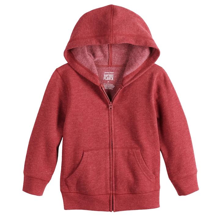 Baby Boy Jumping Beans&reg; Softest Fleece Zip Hoodie, Size: 24 Months, Dark Red