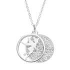 Disney's Tinker Bell Crystal I Do Believe In Fairies Layered Disc Pendant, Women's, Grey