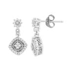 Simply Vera Vera Wang 1/6 Carat T.w. Diamond Halo Rhombus Drop Earrings, Women's, White
