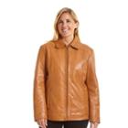 Plus Size Excelled Leather Scuba Jacket, Women's, Size: 2xl, Beig/green (beig/khaki)