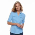 Women's Croft & Barrow&reg; Utility Polo, Size: Xl, Light Blue