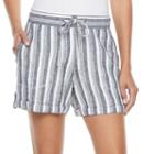 Women's Croft & Barrow&reg; Linen Blend Shorts, Size: Xl, Blue (navy)
