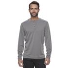 Men's Croft & Barrow&reg; Classic-fit Outdoor Slubbed Performance Henley, Size: Large, Grey