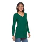 Women's Apt. 9&reg; V-neck Cashmere Sweater, Size: Xl, Dark Green