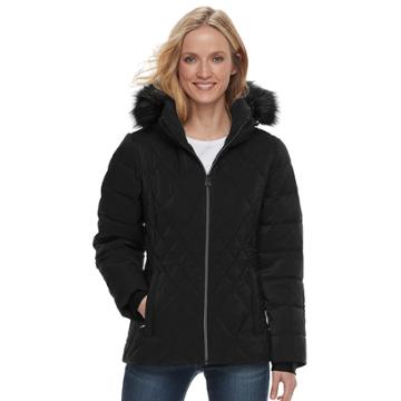 Women's Zeroxposur Gretchen Hooded Quilted Puffer Jacket, Size: Xl, Black