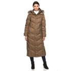 Women's Towne By London Fog Blake Hooded Puffer Jacket, Size: Medium, Med Brown