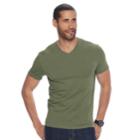 Men's Apt. 9 Solid V-neck Tee, Size: Small, Med Green