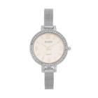 Studio Time Women's Crystal Mesh Watch, Size: Medium, Silver