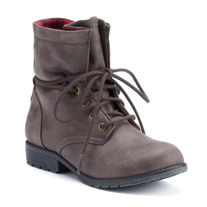 Sonoma Goods For Life&trade; Girls' Slouchy Lace-up Boots, Girl's, Size: 13, Lt Beige