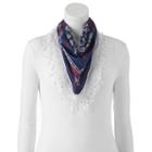 Mudd&reg; Paisley Crochet Square Scarf, Women's, Blue (navy)