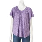 Women's Croft & Barrow&reg; Shirred V-neck Tee, Size: Small, Med Purple