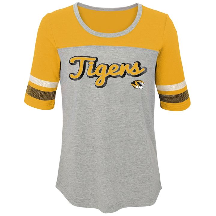 Girls 7-16 Missouri Tigers Fan-tastic Tee, Size: L 14, Grey