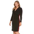 Plus Size Chaps Colorblock Ruched Sheath Dress, Women's, Size: 24 W, Black