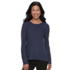 Women's Croft & Barrow&reg; Cozy Crewneck Sweater, Size: Xxl, Med Blue