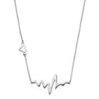 Sterling Silver Heartbeat Necklace, Women's, Size: 18, Grey