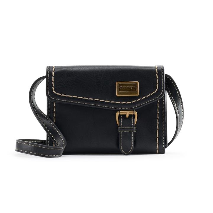 Concept Amhearst Asymmetrical Crossbody Wallet, Women's, Black
