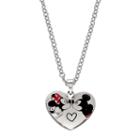 Disney's Mickey & Minnie Mouse Kids' Stainless Steel Disc Pendant Necklace, Girl's, Red
