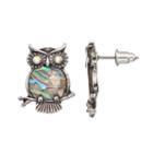 Mudd&reg; Simulated Abalone Owl Drop Earrings, Girl's, Multicolor