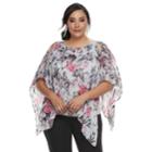 Plus Size Jennifer Cold-shoulder Top, Women's, Size: 1xl, Grey