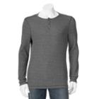 Big & Tall Apt. 9&reg; Modern-fit Waffle-weave Thermal Henley, Men's, Size: L Tall, Grey