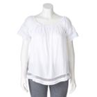 Juniors' Plus Size So&reg; Crochet Off-the-shoulder Top, Size: 3xl, White