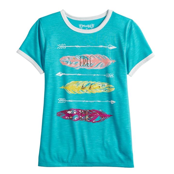 Girls 7-16 Mudd&reg; Graphic Tee, Size: 16, Med Blue