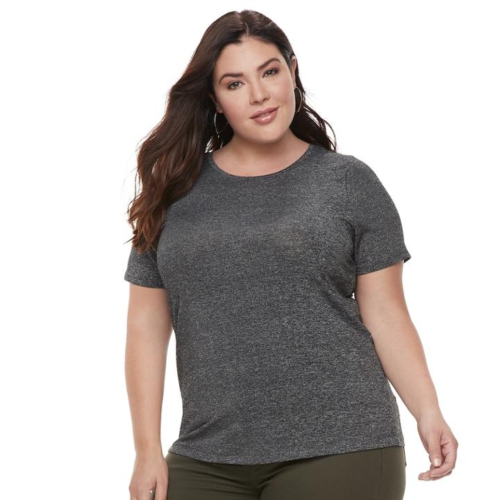 Plus Size Apt. 9&reg; Crewneck Essential Tee, Women's, Size: 2xl, Black