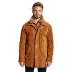 Men's Excelled Double-collar Suede Jacket, Size: Xl, Beig/green (beig/khaki)