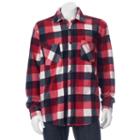 Men's Victory Rugged Wear Microfleece Button-down Shirt Jacket, Size: Xl, Red