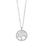 Silver Expressions By Larocks Silver Plated Cubic Zirconia Family Tree Pendant, Women's, White